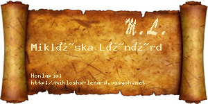Miklóska Lénárd névjegykártya